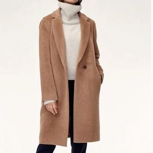 Aritzia Babaton Alpaca & Wool Peacoat in camel